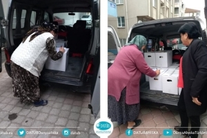 DATÜB'ün Gıda Yardım Kolisi Samsun'da İhtiyaç Sahibi Ailelere Ulaştı