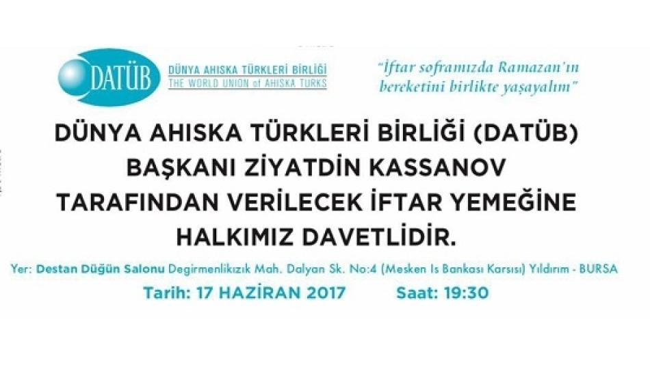 DATÜB Genel Başkanı Ziyatdin KASSANOV'dan İftar Yemeği